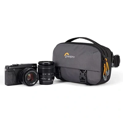 Abbildung von Lowepro Trekker Lite Hp 100, Compact Camera Backpack with Tablet Pocket, Bag for Crop Sensor Mirrorless Cameras, Ultracinch Compression System, Grey