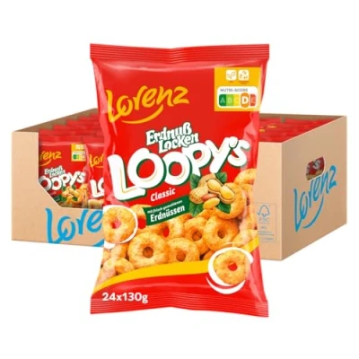 Abbildung von Lorenz Snack World ErdnußLocken Loopys, 24er Pack (24 x 130 g)