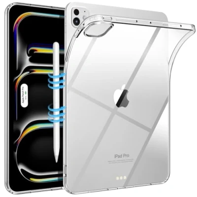 Abbildung von TiMOVO für iPad Pro 11 Zoll (M4) 2024 Klare Hülle, Schlanke &amp; Leichte TPU Transparente Rückseite Schutzhülle Zoll, Transparent