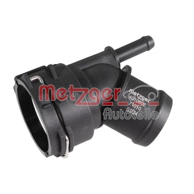 Abbildung von METZGER 4010602 Flansch Kunststoff Motorkühler, links oben mit Schnellkupplung VOLKSWAGEN: Tiguan I, Sharan II, SEAT: Alhambra II