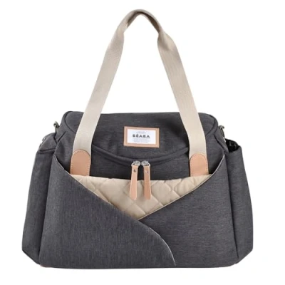 Abbildung von BÉABA, Wickeltasche Sydney, Modular, Großes Fassungsvermögen, Vielfältige Verstauungsmöglichkeiten, Kokon Wickelfläche, Isoliertasche für Essen, Kinderwagenbefestigungssystem, Tragegriffe, Dunkelgrau