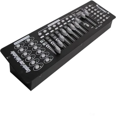 Abbildung von DMX 512 Controller Konsole, 192 Kanäle DJ Licht Konsole 240 Szenen für MINI Lichtpult Party Disco Moving Head Bühnen Lampe Operator Ausrüstung (Schwarz)