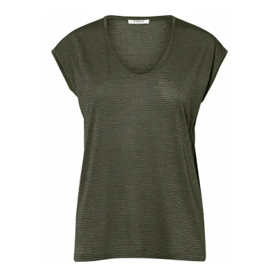 Abbildung von Pieces Pcbillo Stripes NOOS Tshirt print, Damen, Größe: Large, Grape leaf