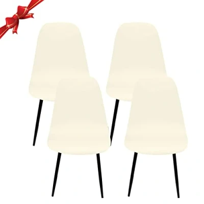 Abbildung von Jaotto Stuhlhussen 4er Set Strech, Esszimmerstühle Bezug Universal Waschbar Abnehmbare,Elegante Stuhlbezug Stuhlabdeckung Antirutsch, Küchenstühle für Büro Esszimmer Wohnzimmer,Beige