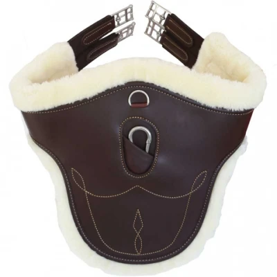 Abbildung von Kentucky Spring Sattelgurt Sheepskin Stud Braun 125cm