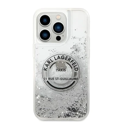 Abbildung von KARL LAGERFELD KLHCP14LLCRSGRS Hardcase für iPhone 14 Pro 6,1 Zoll Silber