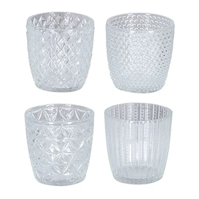 Abbildung von Levandeo® Teelichthalter, 4er Set Windlicht H7,5cm Glas Klar Teelichthalter Tischdeko Kerzen