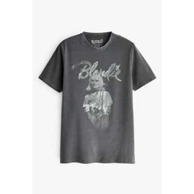 Abbildung von Next License Blondie Short Sleeve Graphic BAND Regular FIT Tshirt print, Damen, Größe: XS, Charcoal grey