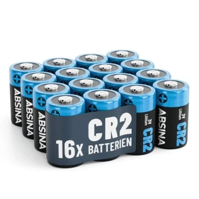 Abbildung von ABSINA 16x CR2 3V Lithium Batterie für Kamera, Fotoapparat &amp; vieles mehr auslaufsicher mit Langer Haltbarkeit 800mAh Batterien CR2, CR 2 Batterien, Batteries