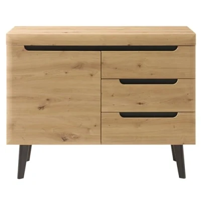 Abbildung von Furn.Design Kommode in Eiche Artisan und schwarz skandinavisch Anrichte Sideboard Wohnzimmer Esszimmer 107 x 83 cm Ronson (Kommode)