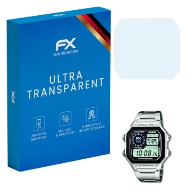 Abbildung von atFoliX Schutzfolie kompatibel mit Casio AE 1200WHD 1AVEF Folie, ultraklare FX Displayschutzfolie (3X)