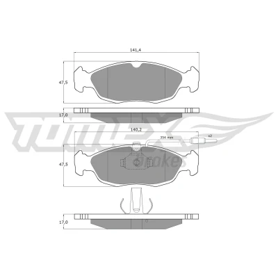 Abbildung von Bremsbelagsatz, Scheibenbremse TOMEX Brakes TX 11 711