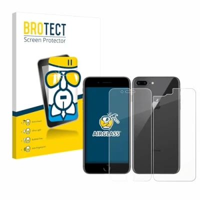 Abbildung von BROTECT Schutzglas für Apple iPhone 8 Plus (Display+Rückseite) Schutzfolie Panzer Folie Glas [Extrem Kratzfest 9H, Anti Fingerprint,