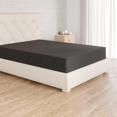 Abbildung von Amazon Basics Einzelnes Mikrofaser Spannbettlaken Massivschwarz, Doppelbettgröße (140 x 200 30 cm), Leicht, Weich und Knitterfrei