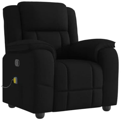 Abbildung von vidaXL Massagesessel Schwarz Stoff, Massage TV Sessel, Sessel mit Massagefunktion, Fernsehsessel, Ruhesessel