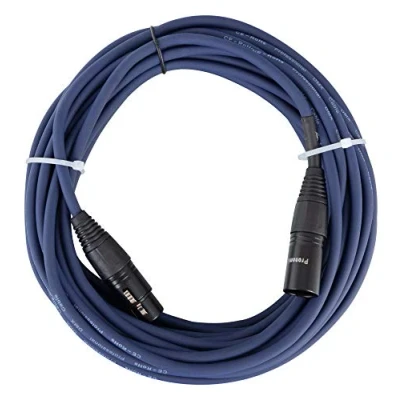 Abbildung von Pronomic Stage DMX3 10 DMX Kabel Meter (zur Verkabelung von Lichteffekten, Goldkontakte, Mantelfarbe: Blau, XLR Male zu Female)