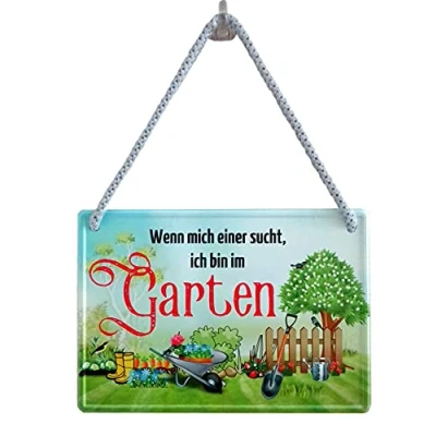 Abbildung von Geschenkeparadies 24 Garten Gärtner Blechschild Hängeschild 16x11cm Wenn Mich Einer sucht, ich Bin im