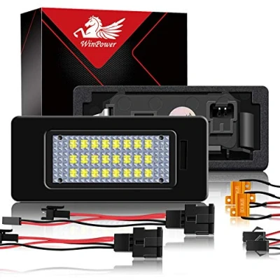 Abbildung von WinPower LED Kennzeichenbeleuchtung Nummernschildbeleuchtung mit CanBus Fehlerfrei 6000K Weiß Compatible with A1/S1/A3/S3/A4/S4/A5/S5/A6/S6/A7/S7/Q3/Q5/Q7/TT/TTS/TTRS etc., 2 Stücke
