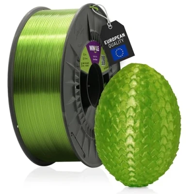 Abbildung von WINKLE PETG Filament 1.75mm Crystal Limonengrün, 1kg Spule, 3D Drucker Kompatibel mit FDM Druckern, Druckmaterialien, Maßgenauigkeit +/ 0.05mm, Einfaches Drucken