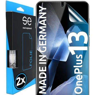 Abbildung von 2x se® 3D SCHUTZFOLIE Transparent für OnePlus 13, Selbstheilend, 100% Fingerabdruck &amp; FaceID kompatibel, einfache blasenfreie Installation, Ultra Klar, Stoß Kratzfest TPU Material, aus Deutschland