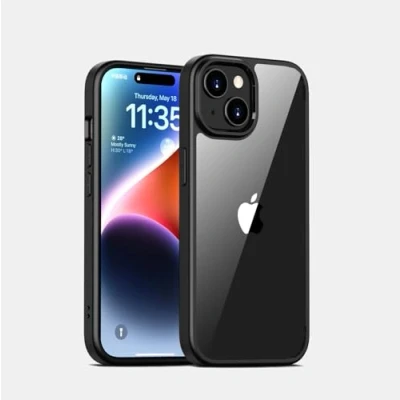 Abbildung von JT Berlin BackCase Pankow Hybrid Hülle kompatibel mit Apple iPhone 15 [Schutz nach US Militärstandard, Wireless Charging (Qi), Verstärkter Bumper, Kamera &amp; Displayschutz] schwarz/transparent