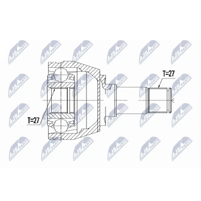 Abbildung von NTY NPW ME 081 Gelenksatz Automatikgetriebe Vorderachse rechts MERCEDES BENZ: CLA Coupe, B Klasse