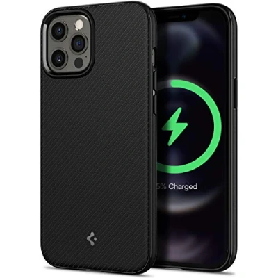 Abbildung von Spigen Mag Armor MagFit Hülle Kompatibel mit iPhone 12 Pro Max MagSafe Magnetisch Schwarz