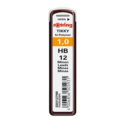 Abbildung von rOtring Tikky Druckbleistift Nachfüllminen 1,0 mm HB 10 Stück (120 Minen)