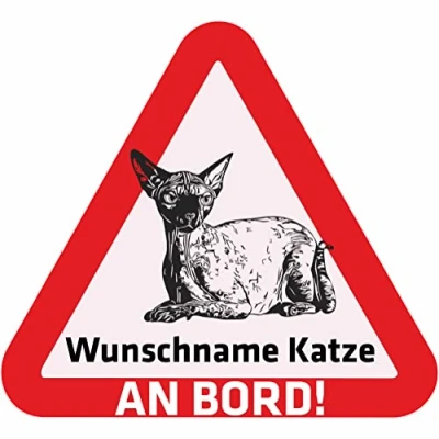 Abbildung von Indigos UG Namensaufkleber Sphynx Aufkleber Bedruckt Name und Wunschtext personalisiert individuell Auto Motorrad LKW