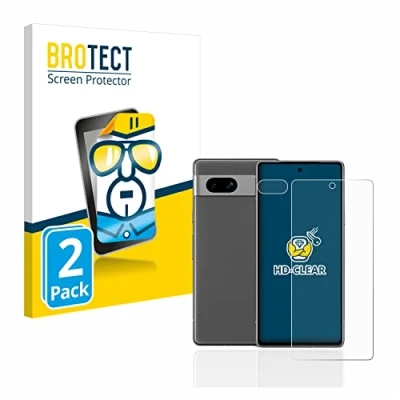 Abbildung von BROTECT (2 Stück Schutzfolie für Google Pixel 7a (Display+Kamera) Displayschutz Folie Ultra Klar