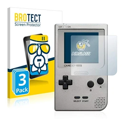 Abbildung von BROTECT Schutzglas für Nintendo Gameboy Pocket (3 Stück) Schutzfolie Panzer Folie Glas [Extrem Kratzfest 9H, Anti Fingerprint, Ultra Transparent]