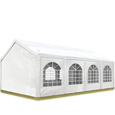 Abbildung von TOOLPORT Hochwertiges Partyzelt 3x8 m Pavillon Zelt PE Plane 450 N Gartenzelt Festzelt Wasserdicht weiß