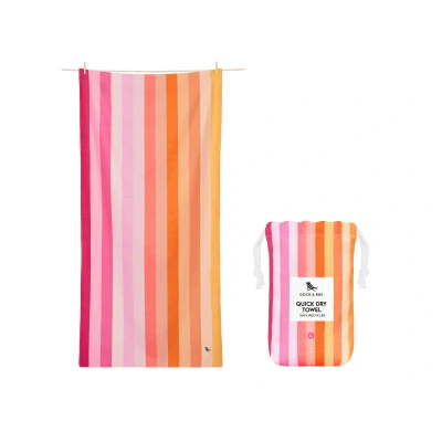 Abbildung von Dock &amp; Bay Schnell trocknendes Handtuch für Sport Fitnessstudio kompakt, leicht 100% recycelt inkl. Tasche Sommer Miami Sorbet, extra groß (200 x 90 cm)