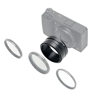 Abbildung von JJC Metall Objektiv Filter Adapter Ring für RICOH GR IIIx HDF GR3x Kamera mit GT 2 Tele Konvertierungsobjektiv, Ersatz GA Objektivadapter