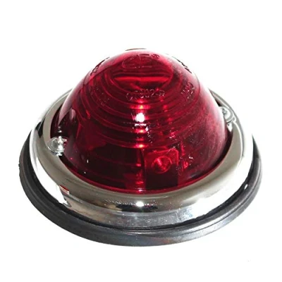 Abbildung von Old Harvest 2x Begrenzungsleuchte rund Ø68mm Rot Weiß Gelb Kammer Leuchte Rücklicht Bremslicht Blinklicht Rückleuchte Beleuchtung NEU (Rot)