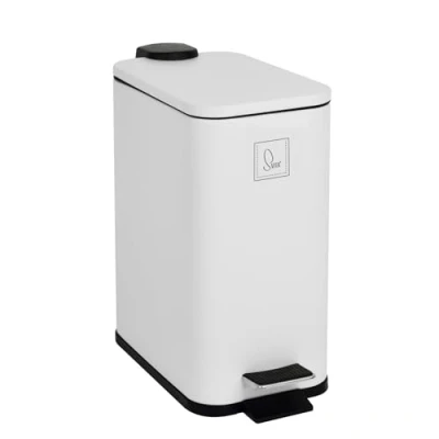 Abbildung von SVITA Mülleimer ST5, Treteimer, Softclose Funktion, 5L, Stahl pulverbeschichtet, Weiß
