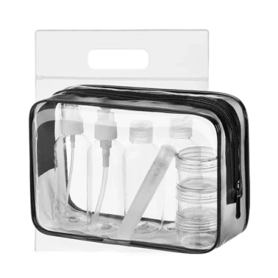 Abbildung von MOCOCITO Kulturbeutel Transparent Reiseflaschen zum Befüllen 8 Stück Reiseflasche Set(100ml), Flugzeug Gadgets, Reisezubehör, Handgepäck Flüssigkeiten