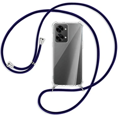 Abbildung von mtb more energy® Handykette kompatibel mit OnePlus Nord 2T (6.43&#039;&#039;) Blue Line Smartphone Hülle zum Umhängen Anti Shock Full TPU Case