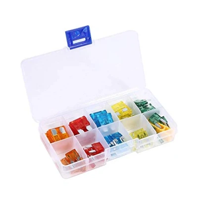 Abbildung von Keenso Auto Flachsicherung Sortiment, 50 stücke Standard &amp; Mini Sicherung Box Sicherungssatz Automotive Flach Sortiment 5A 10A 15A 20A 30A für Boot Lkw