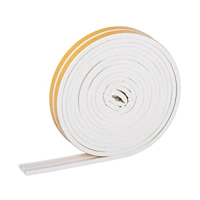 Abbildung von HELPMATE Dichtungsband selbstklebend für Fenster &amp; Türen Fensterdichtung/Türdichtung zum Isolieren von Spalten mit 2 bis 3,5 mm Breite Dichtband 9 x 4 (E Profil 12 Meter Weiß)