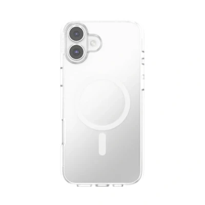 Abbildung von PopSockets iPhone 16 Plus Hülle kompatibel mit MagSafe, Handyhülle für Plus, kabellos aufladbar, nur Clear