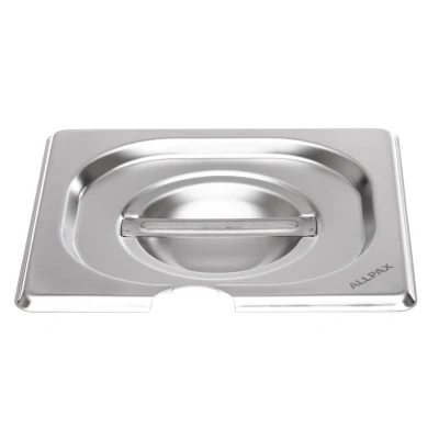 Abbildung von GN Deckel 1/6 mit Aussparung Löffel rostfrei Edelstahl Griff Gastronorm für Behälter