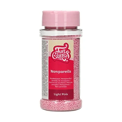 Abbildung von FunCakes Nonpareils Hell Rosa: Kuchenstreusel, großartiger Geschmack, perfekt zum Dekorieren von Kuchen. 80 g.
