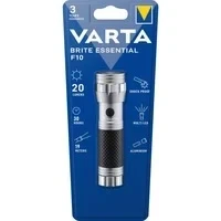Abbildung von VARTA Taschenlampe LED, Brite Essential F20, Leuchte mit gummiertem Griff, Lampe, stoßfeste Taschenleuchte, unbestückt, 2x C Batterien erforderlich
