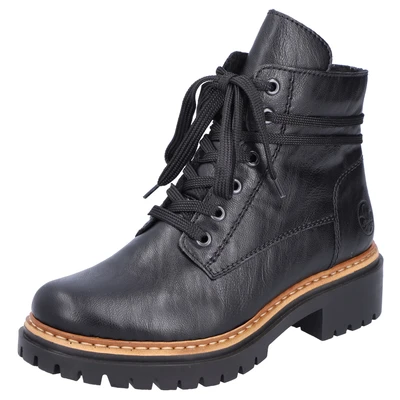 Abbildung von Rieker Plateaustiefelette, Damen, Größe: 36, Schwarz Schuhe