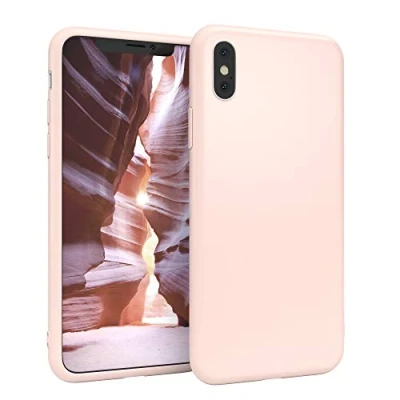 Abbildung von EAZY CASE Handyhülle Silikon mit Kameraschutz kompatibel iPhone X/iPhone XS in Hellrosa, Rosa, Ultra dünn, Slimcover, Silikonhülle, Hülle, Softcase, Backcover