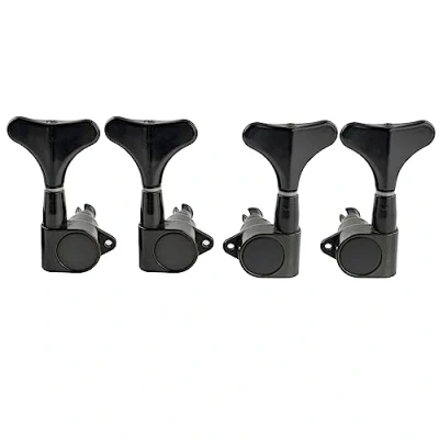 Abbildung von Musiclily Pro 2x2 Sealed Mechaniken Set für 4 Saiter E Bass Precision Jazz Bass, Schwarz