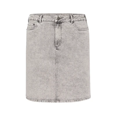 Abbildung von Kaffe Curve Amelina Jeansrock, Damen, Größe: 54, Grey washed denim