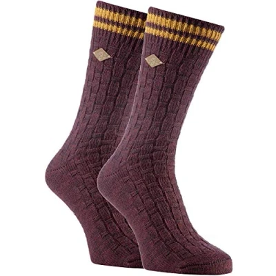 Abbildung von FARAH® 2er Pack Herren Vintage Qualität Baumwolle Socken mit Gestreift (39/45, 04 Deep Red)