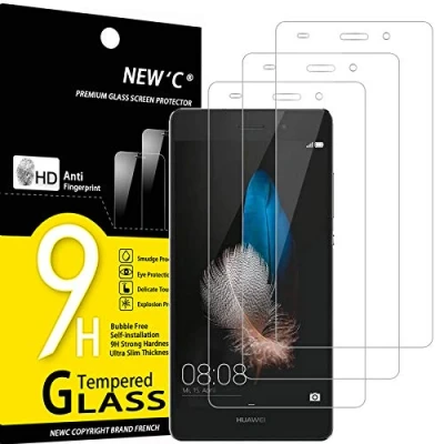 Abbildung von NEW&#039;C 3 Stück, Panzer Schutz Glas für Huawei P8 Lite, Frei von Kratzern, 9H Härte, HD Displayschutzfolie, 0.33mm Ultra klar, Ultrabeständig